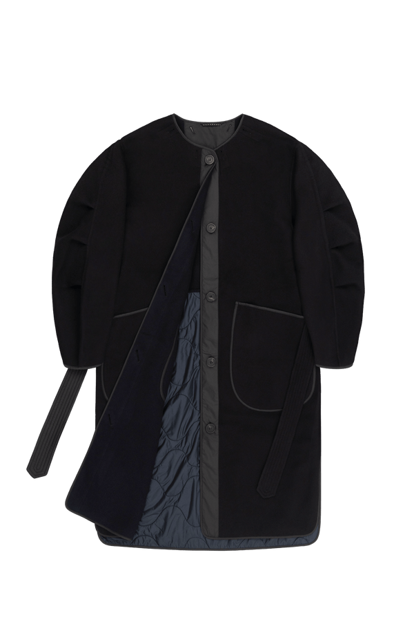 Signature Wool Parka - Black / Navy - Layer 1
