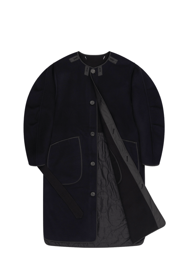 Signature Wool Parka - Black / Navy - Layer 1