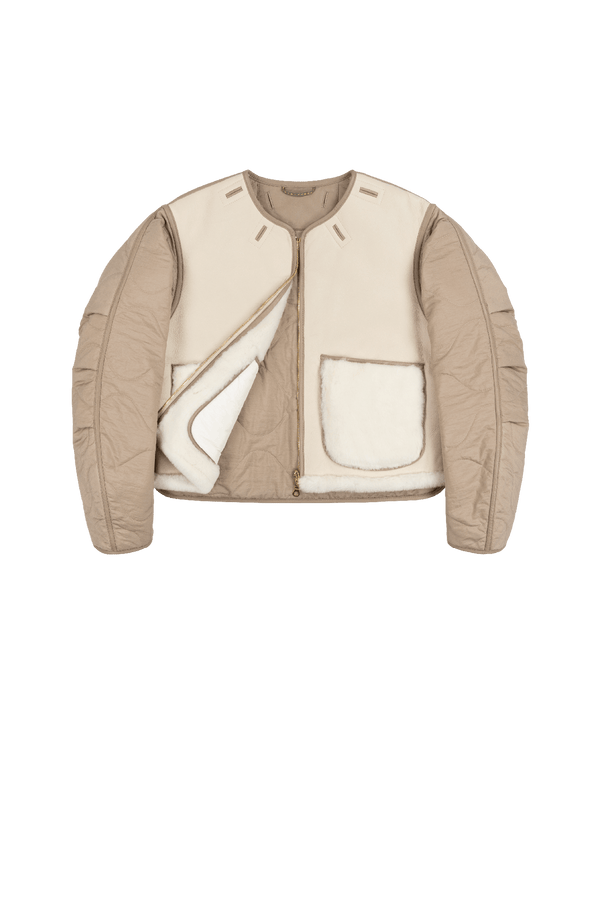 Aviator Shearling Jacket - Ivory / Natural - Layer 1