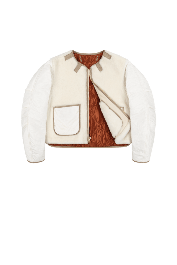 Aviator Shearling Jacket - Ivory / Natural - Layer 1