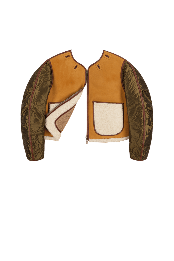 Aviator Shearling Jacket - Tan / Natural - Layer 6