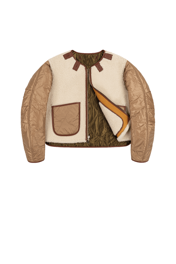 Aviator Shearling Jacket - Tan / Natural - Layer 1