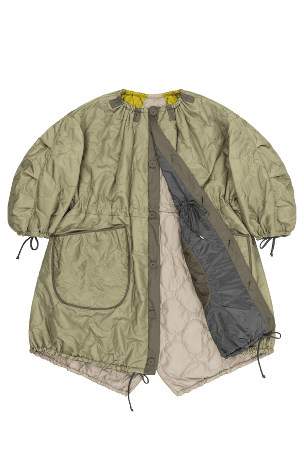 Parachute Patchwork Parka - Mineral Green & Chartreuse / Pale Sage - Layer 1
