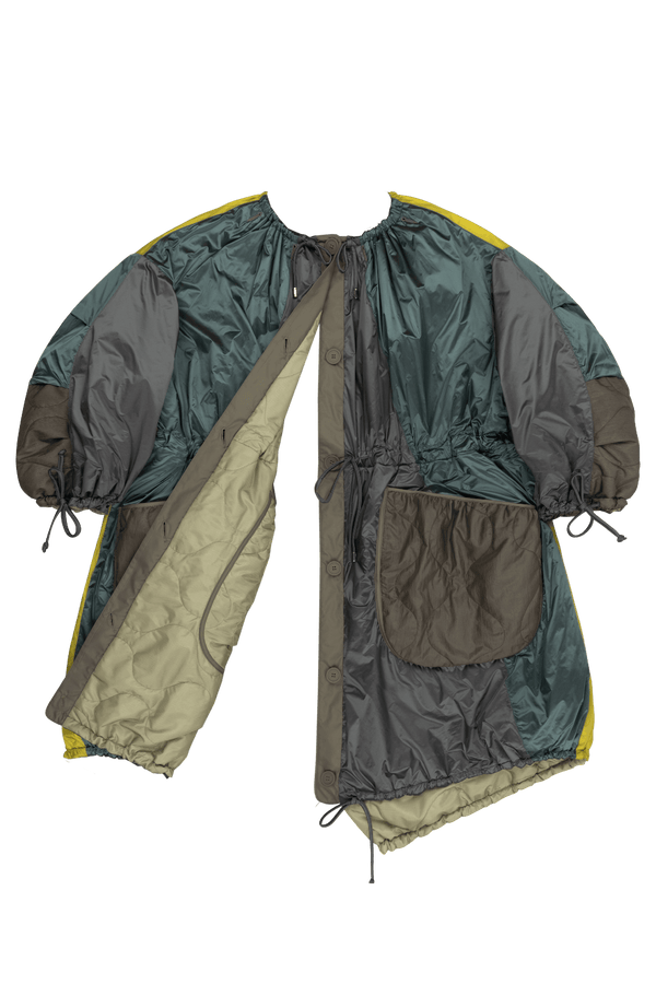 Parachute Patchwork Parka - Mineral Green & Chartreuse / Pale Sage - Layer 6