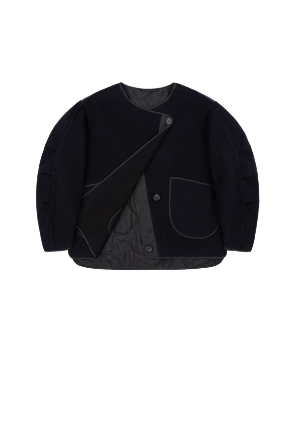Signature Wool Peacoat - Navy / Black - Layer 1