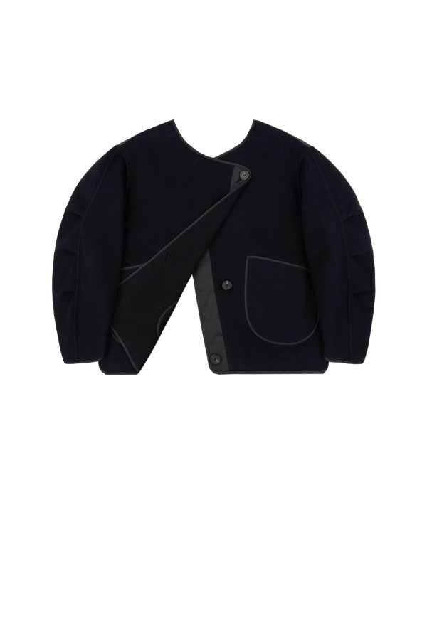 Signature Wool Peacoat - Navy / Black - Layer 6