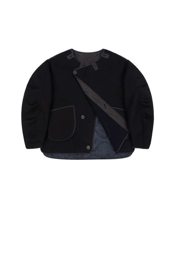 Signature Wool Peacoat - Navy / Black - Layer 1