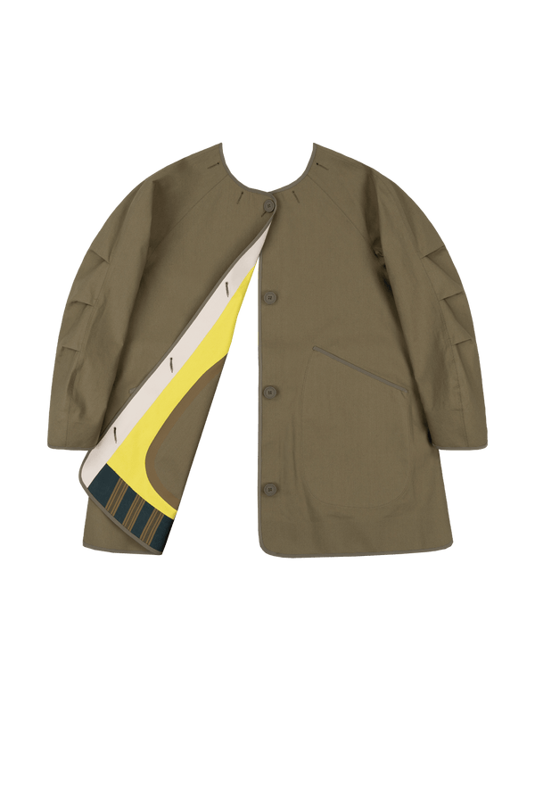 Weatherproof Bonded Short Raincoat - Pale Olive / Chartreuse - Layer 6