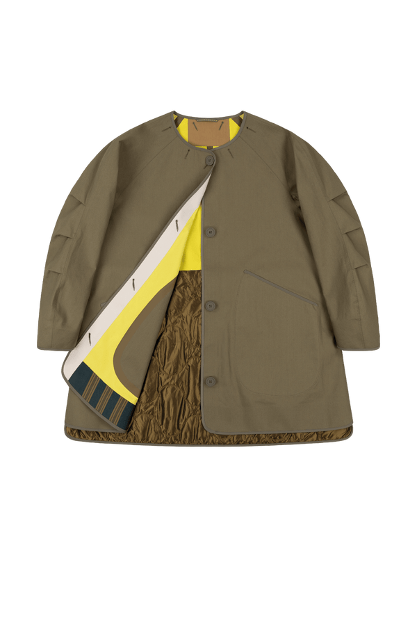 Weatherproof Bonded Short Raincoat - Pale Olive / Chartreuse - Layer 1