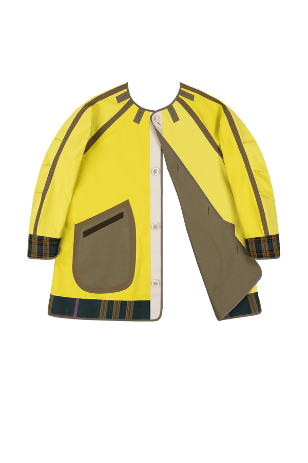 Weatherproof Bonded Short Raincoat - Pale Olive / Chartreuse - Layer 6