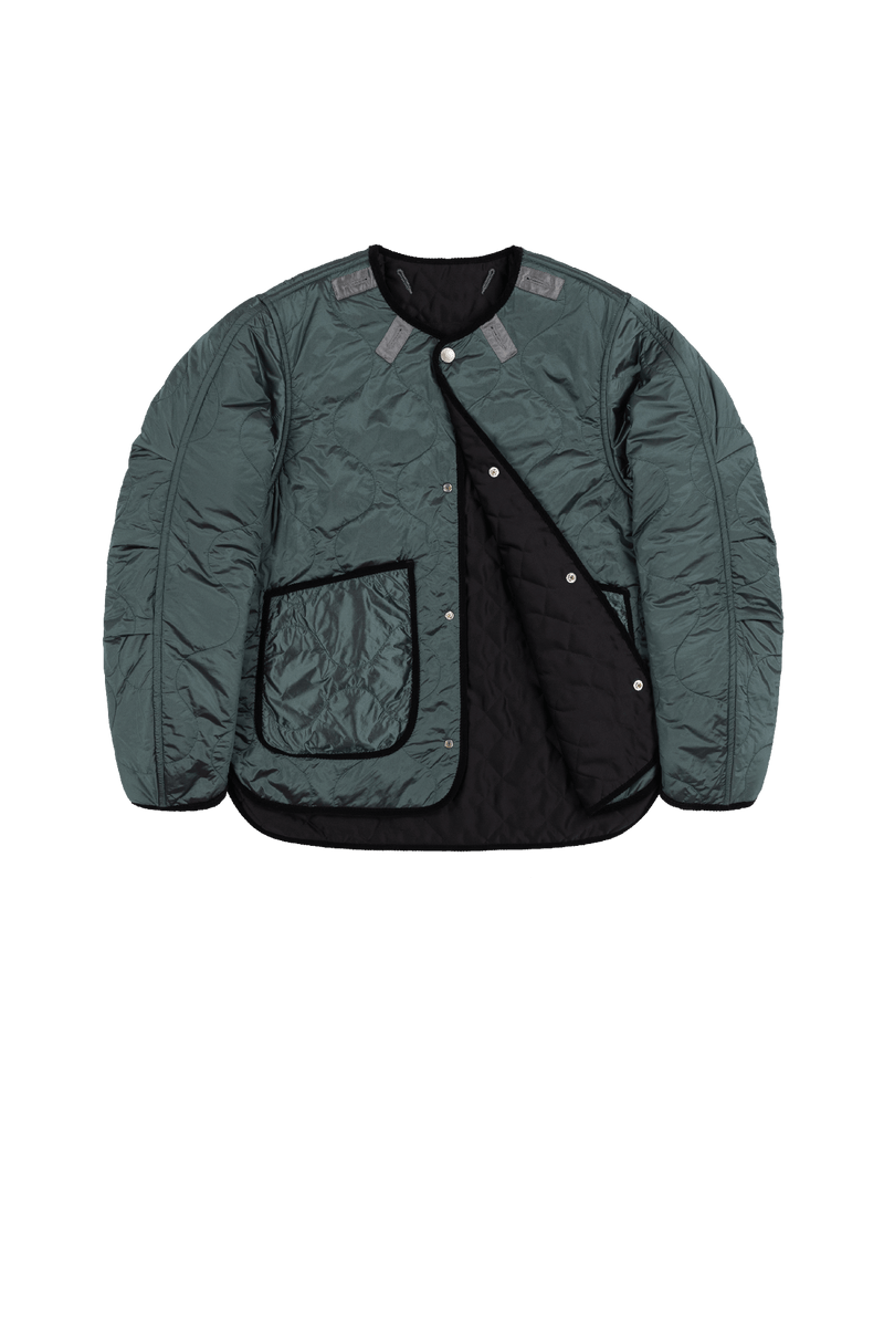 Satin Quilt Jacket - Black / Mineral Green - Layer 1