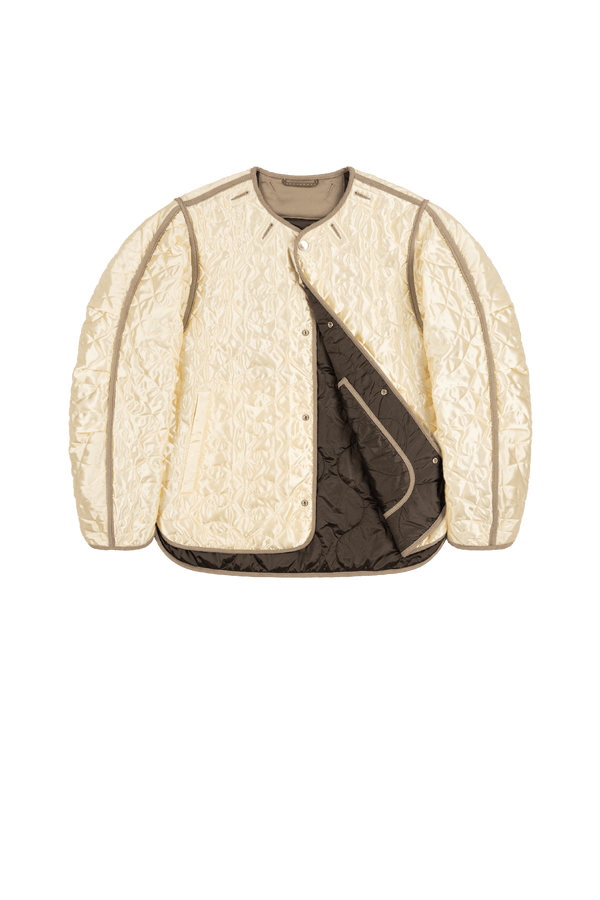 Satin Quilt Jacket - Ivory / Peat - Layer 1