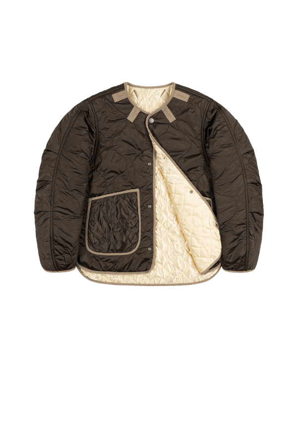 Satin Quilt Jacket - Ivory / Peat - Layer 1