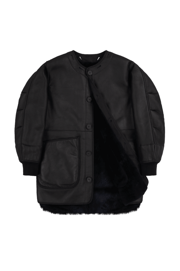 Shearling Coat - Midnight / Black - Layer 1