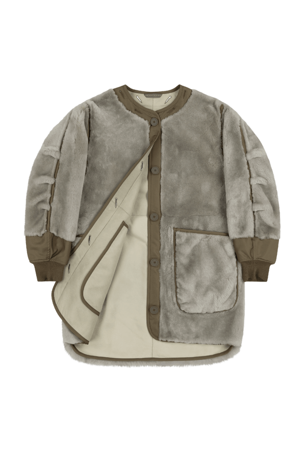 Shearling Coat - Pale Jade / Jade - Layer 1