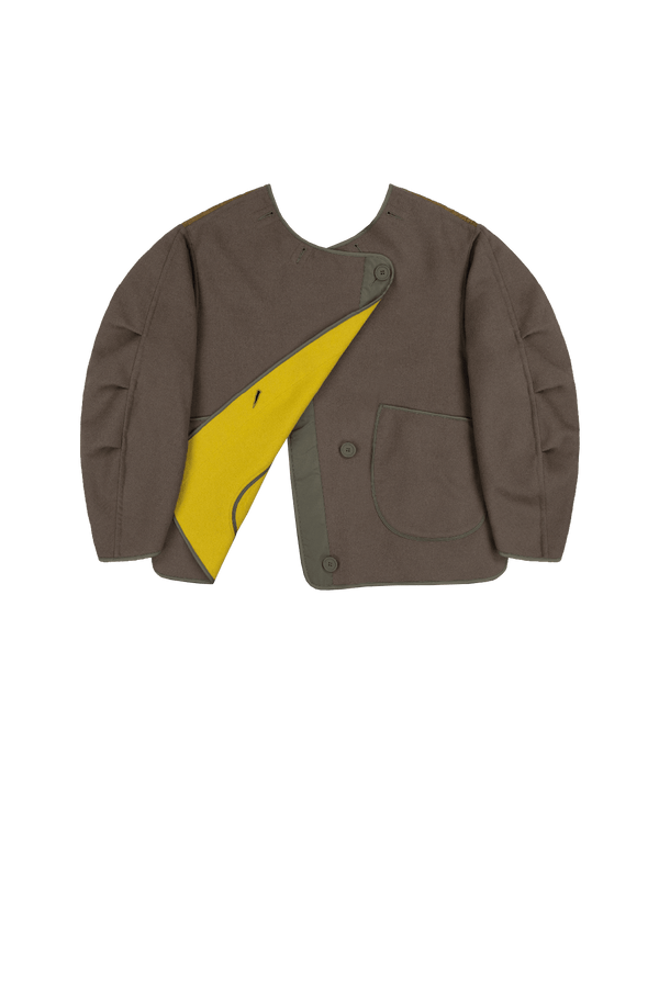 Signature Wool Peacoat - Olive / Chartreuse - Layer 6