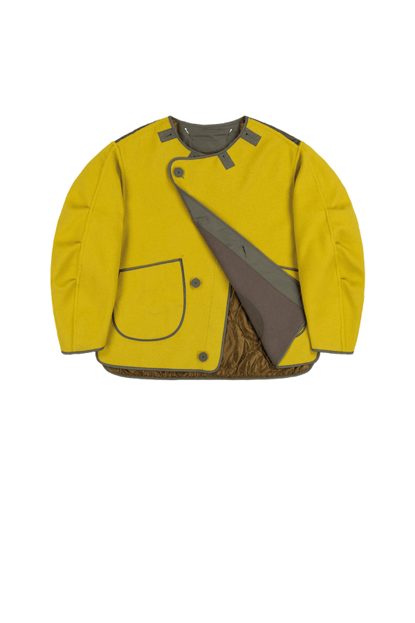 Signature Wool Peacoat - Olive / Chartreuse - Layer 1