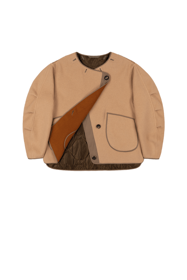 Signature Wool Peacoat - Camel / Sienna - Layer 1