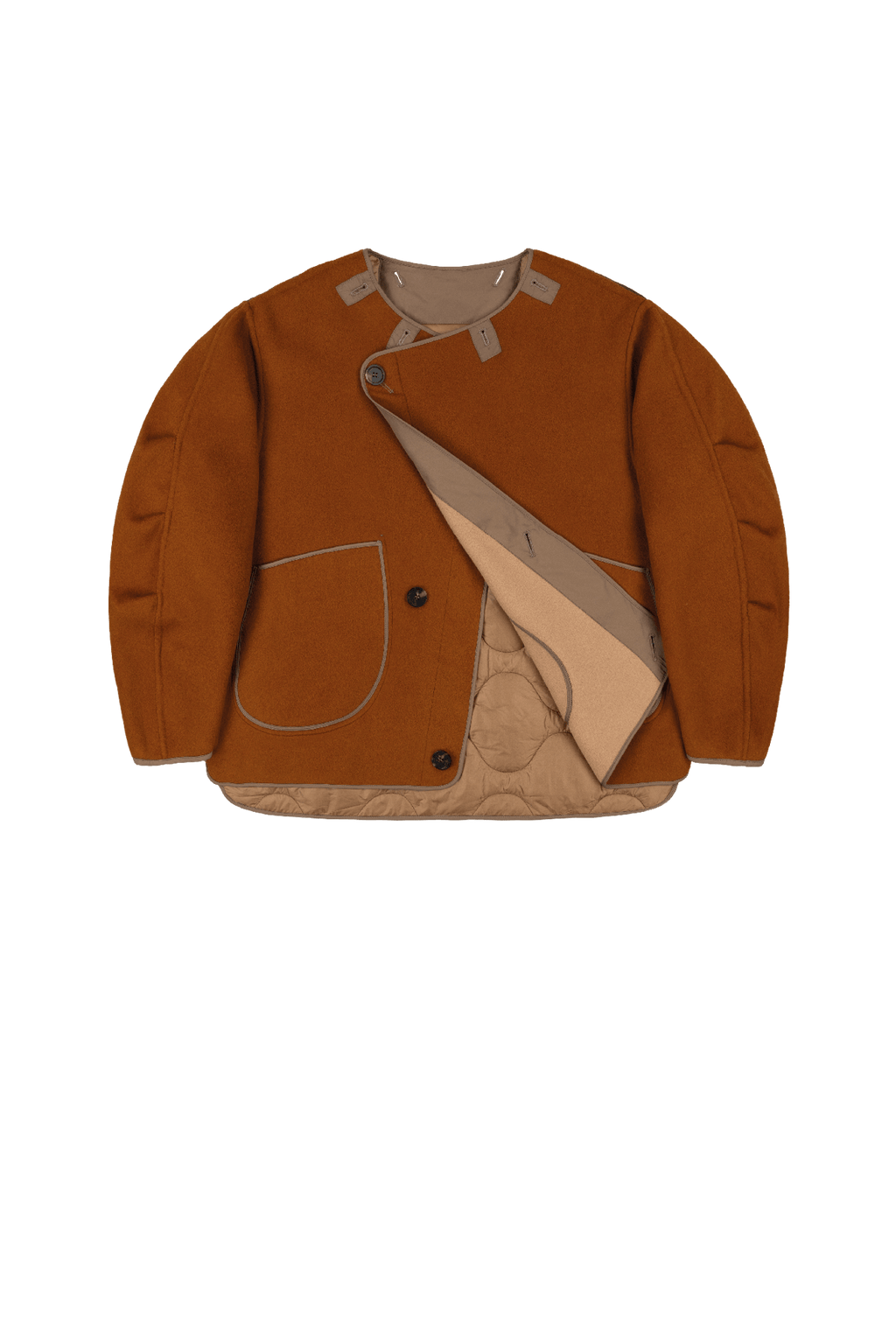 Signature Wool Peacoat - Camel / Sienna - Layer 1