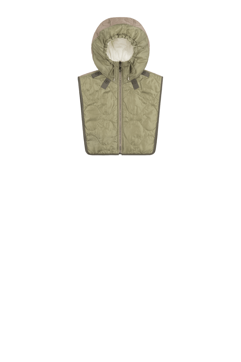 Quilted Zip Hood - Pale Sage / White - Layer 4