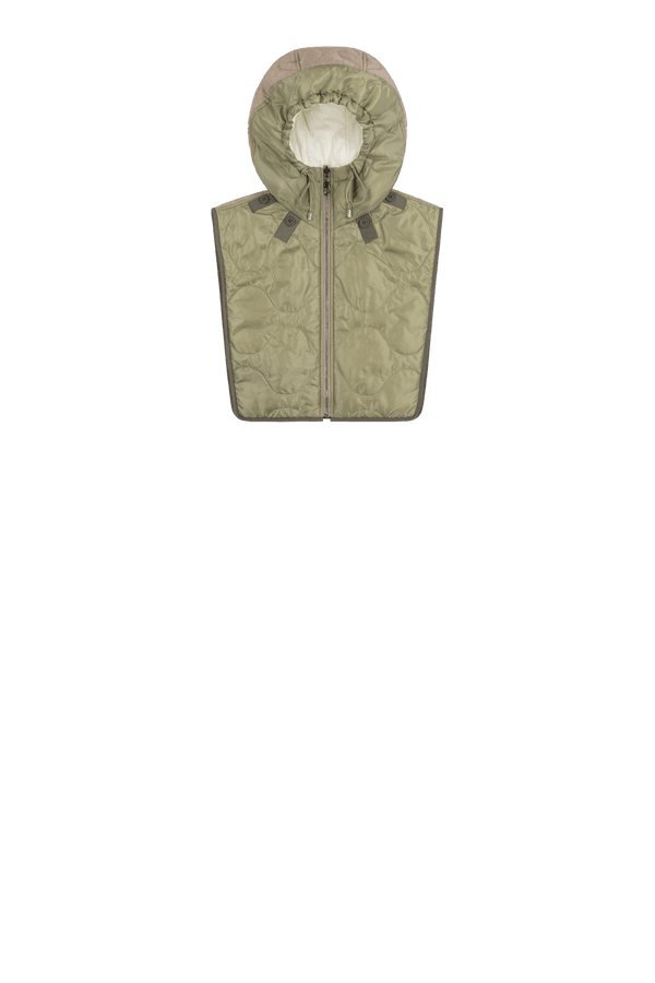 Quilted Zip Hood - Pale Sage / White - Layer 4