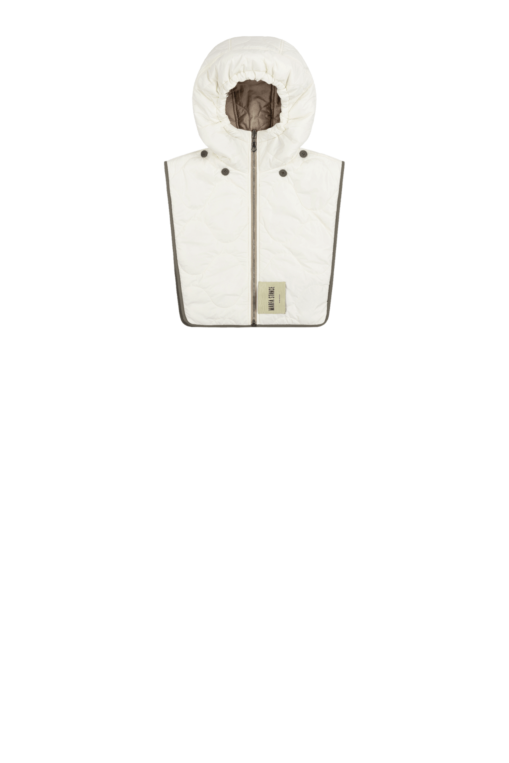 Quilted Zip Hood - Pale Sage / White - Layer 4