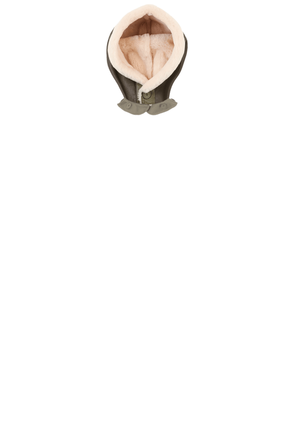 Shearling Close Fit Hood - Moss / Blush - Layer 4