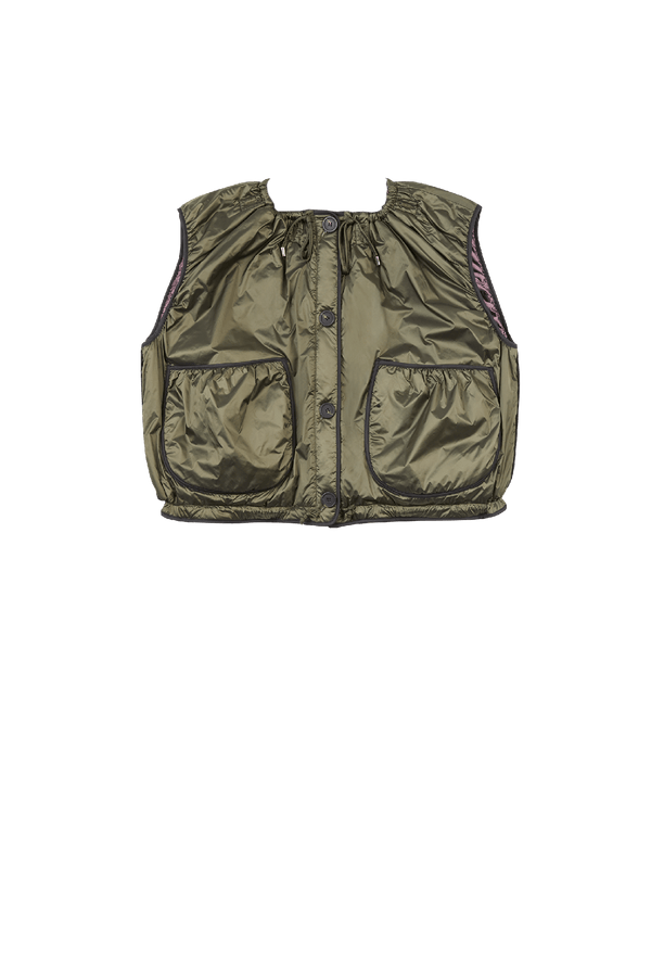 Parachute Quilted Vest - Amethyst / Dark Olive - Layer 5