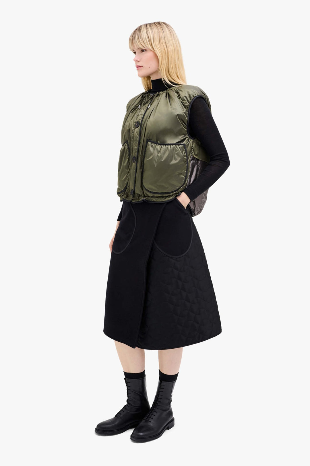 Parachute Quilted Vest - Amethyst / Dark Olive