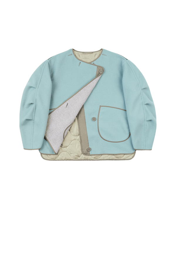 Signature Wool Peacoat - Cadet / Heather Grey - Layer 1