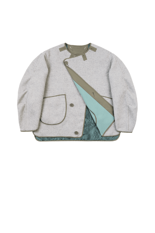 Signature Wool Peacoat - Cadet / Heather Grey - Layer 1