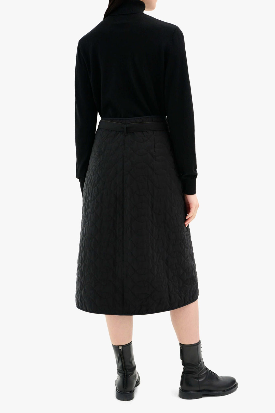 Silk Nylon Wrap Skirt - Black / Peat