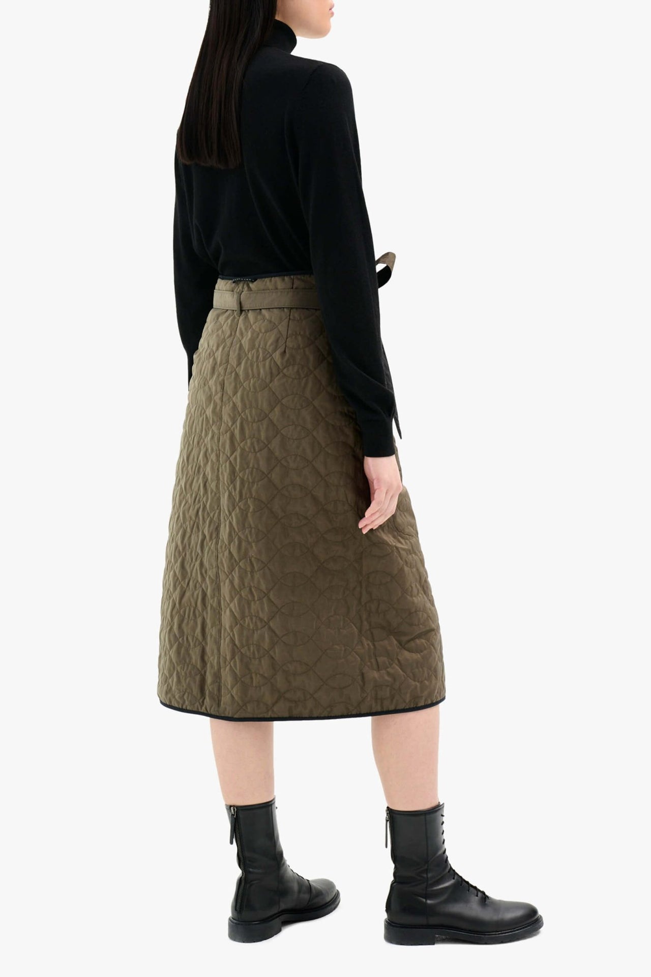 Silk Nylon Wrap Skirt - Black / Peat
