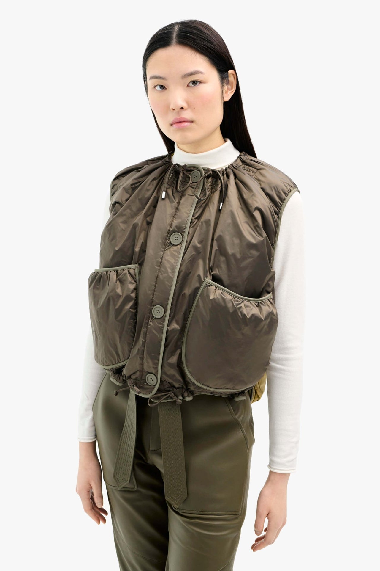 Parachute Quilted Vest - Pale Yellow / Peat
