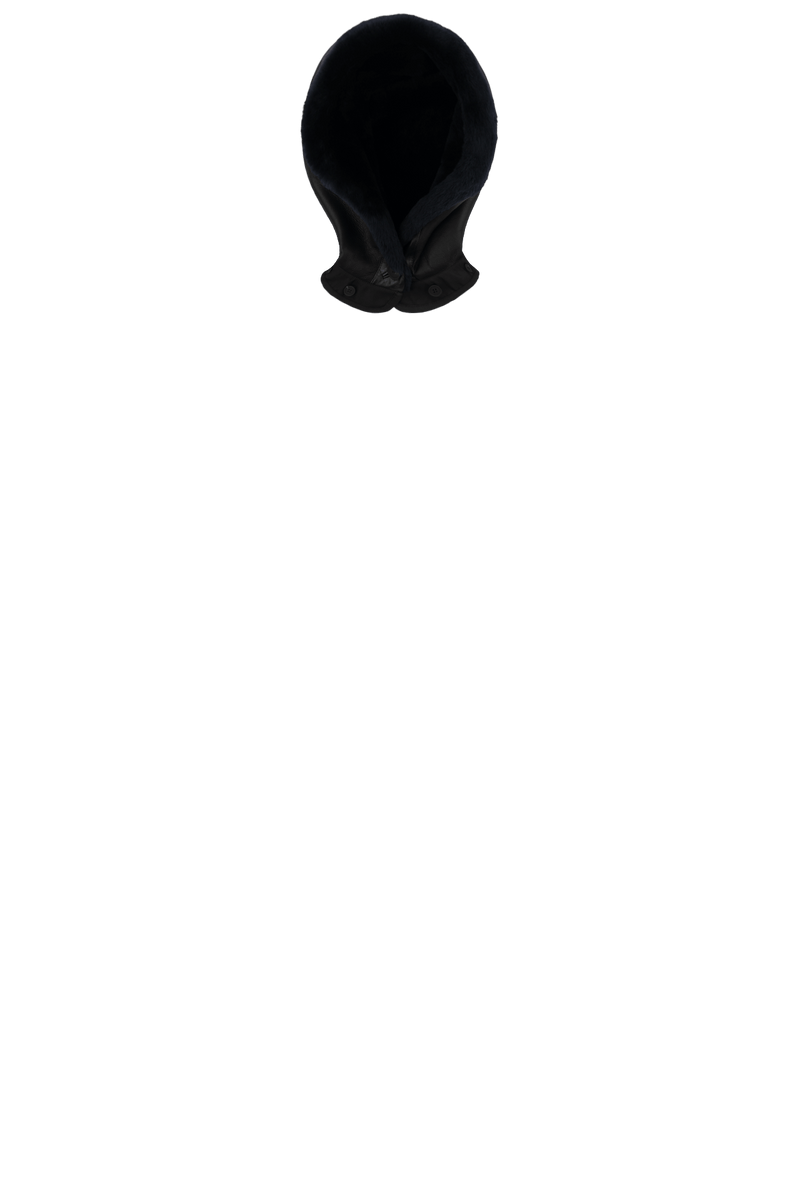 Shearling Close Fit Hood - Black / Midnight - Layer 4
