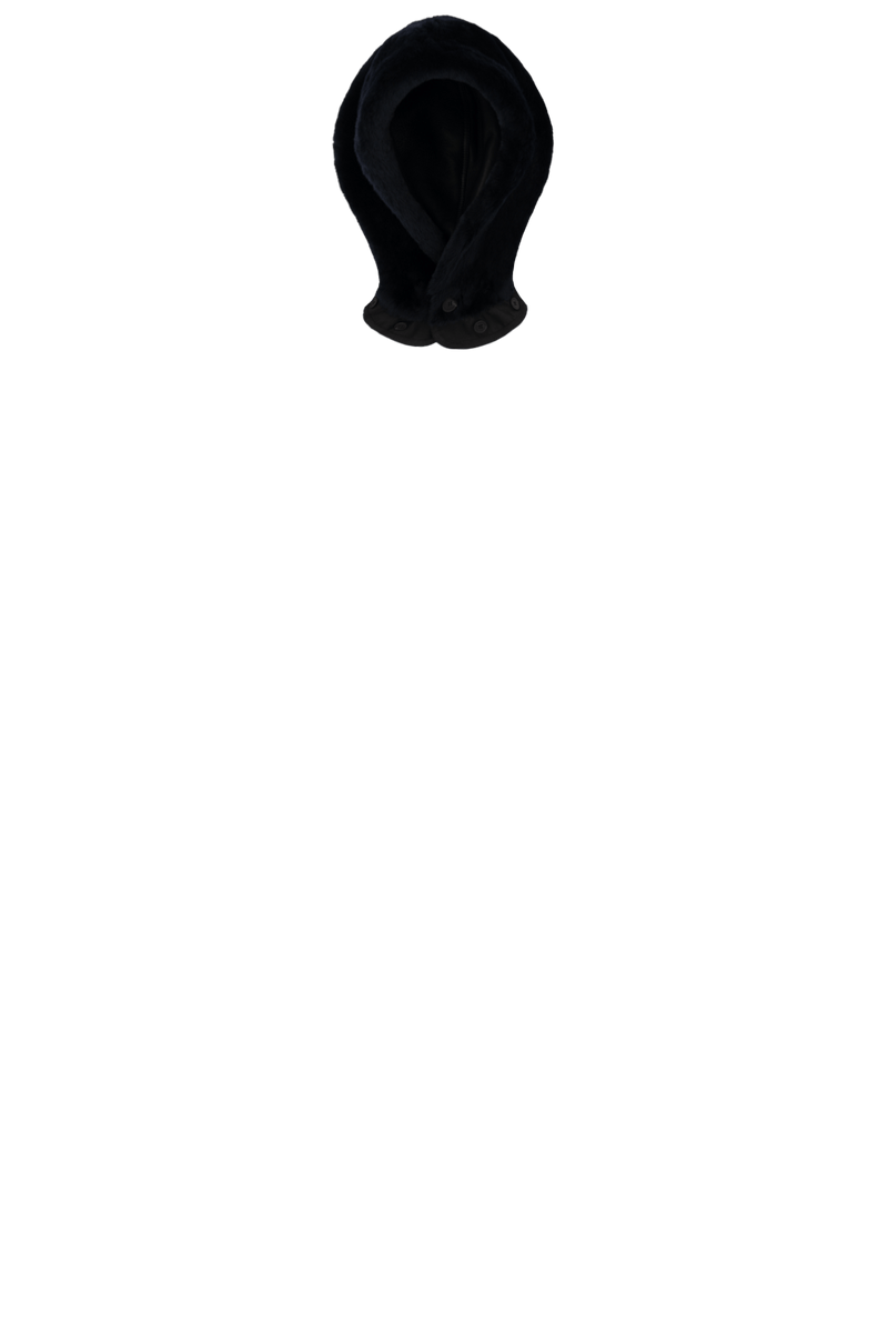 Shearling Close Fit Hood - Black / Midnight - Layer 4