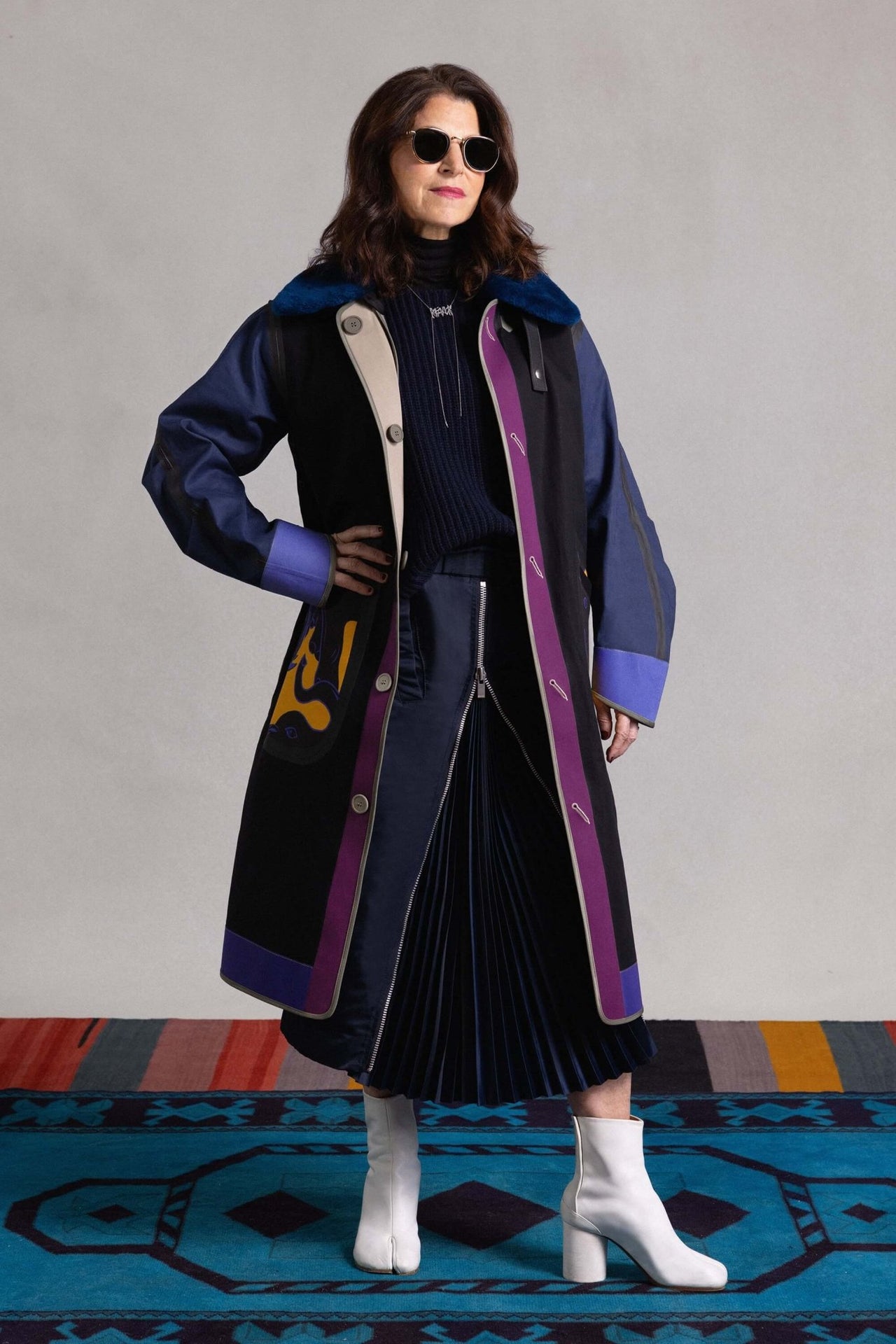 Weatherproof Bonded Raincoat x Mickalene Thomas - Navy / Sage