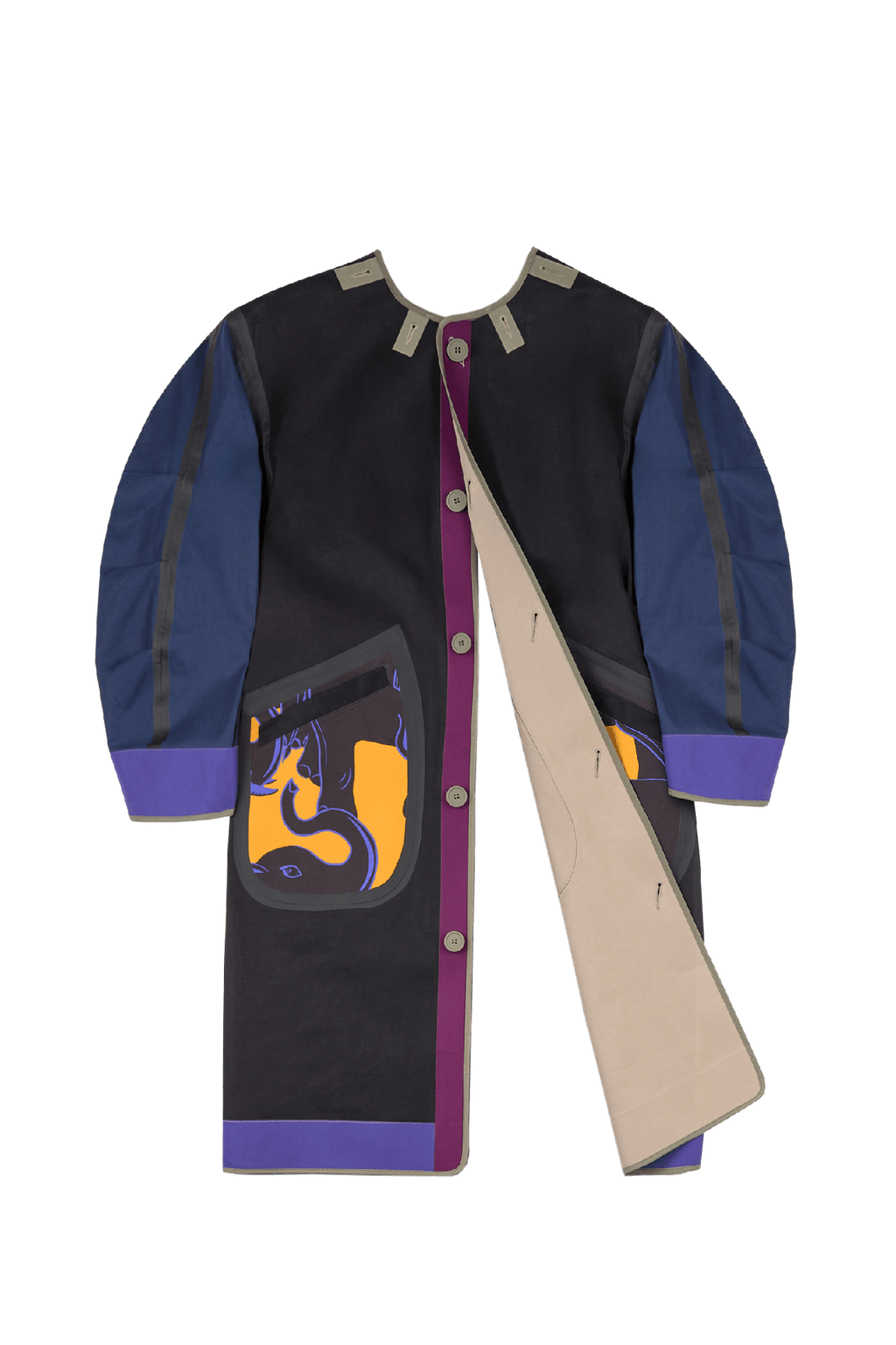 Weatherproof Bonded Raincoat x Mickalene Thomas - Navy / Sage - Layer 6