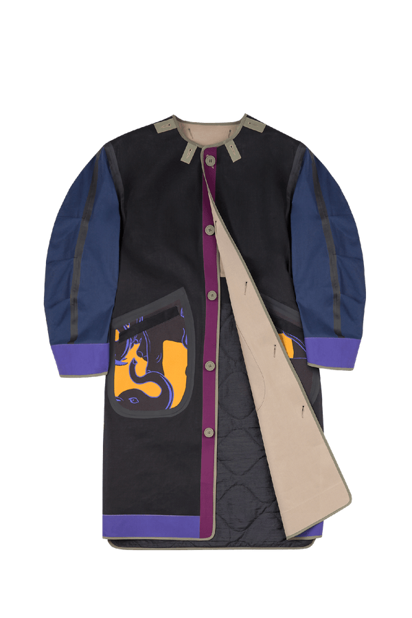 Weatherproof Bonded Raincoat x Mickalene Thomas - Navy / Sage - Layer 1