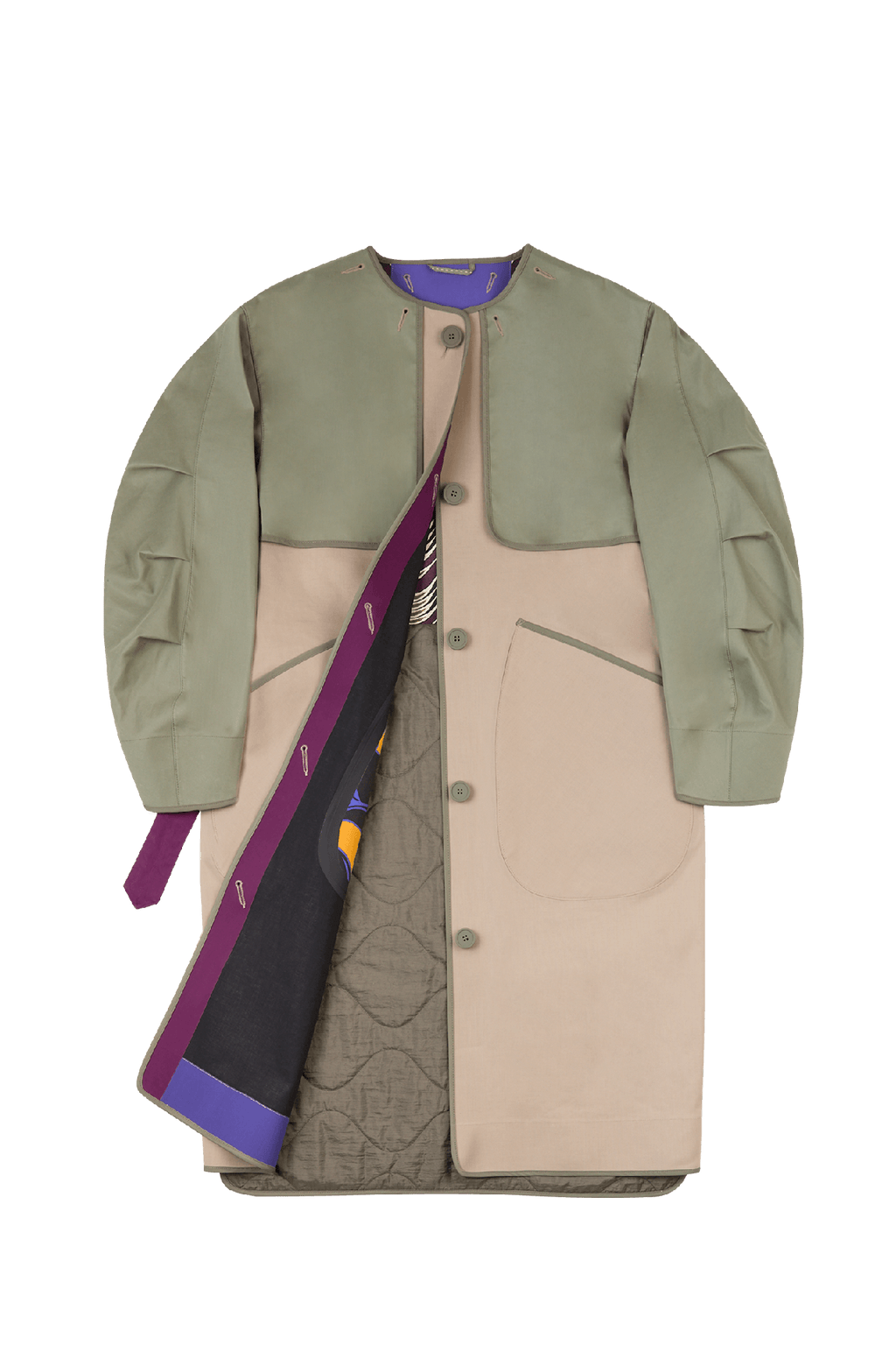 Weatherproof Bonded Raincoat x Mickalene Thomas - Navy / Sage - Layer 1