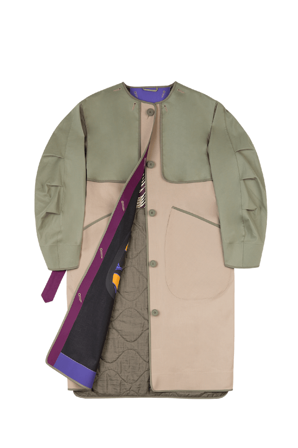 Weatherproof Bonded Raincoat x Mickalene Thomas - Navy / Sage - Layer 1