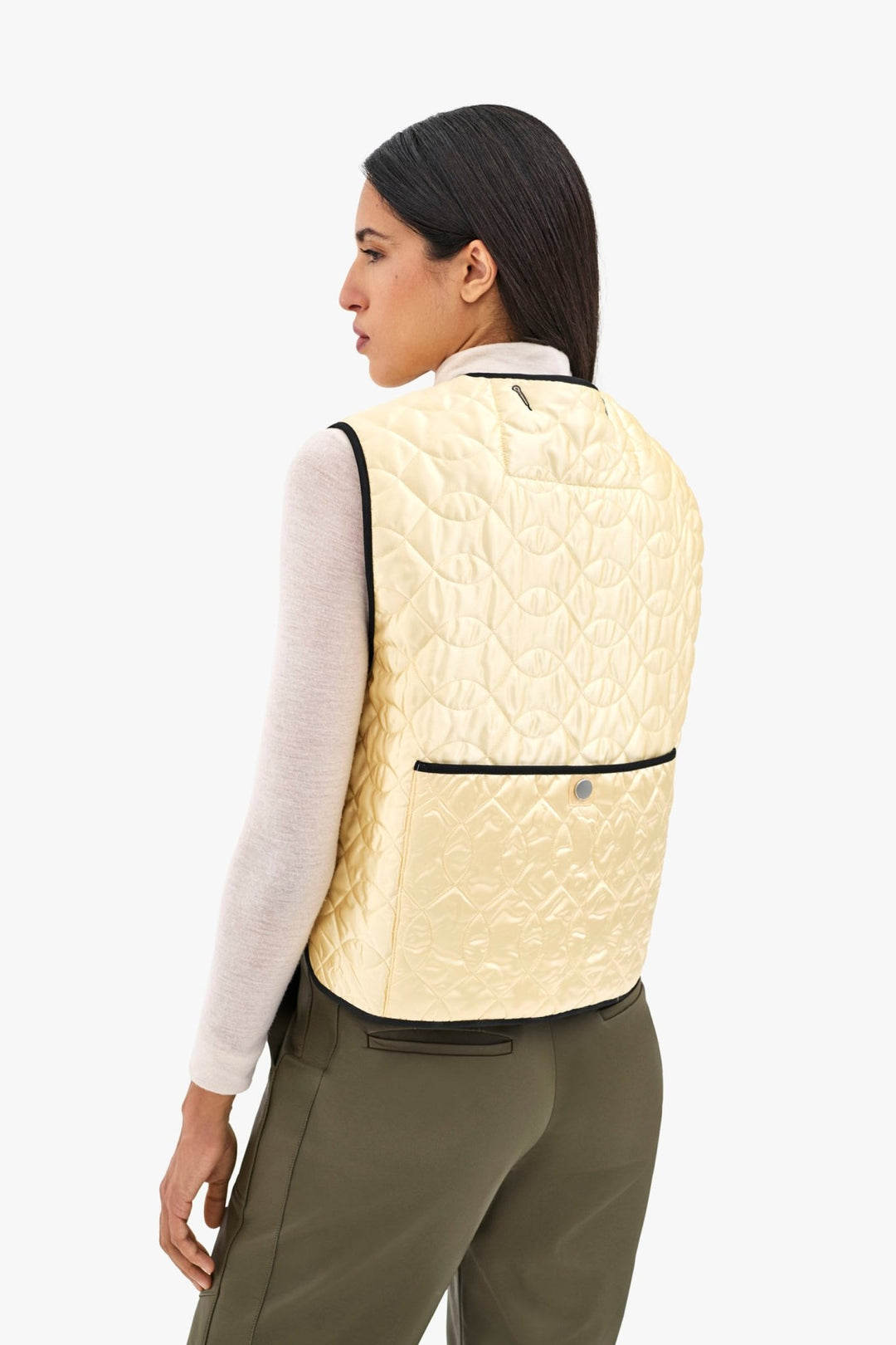Utility Quilt Vest - Ivory / Amber
