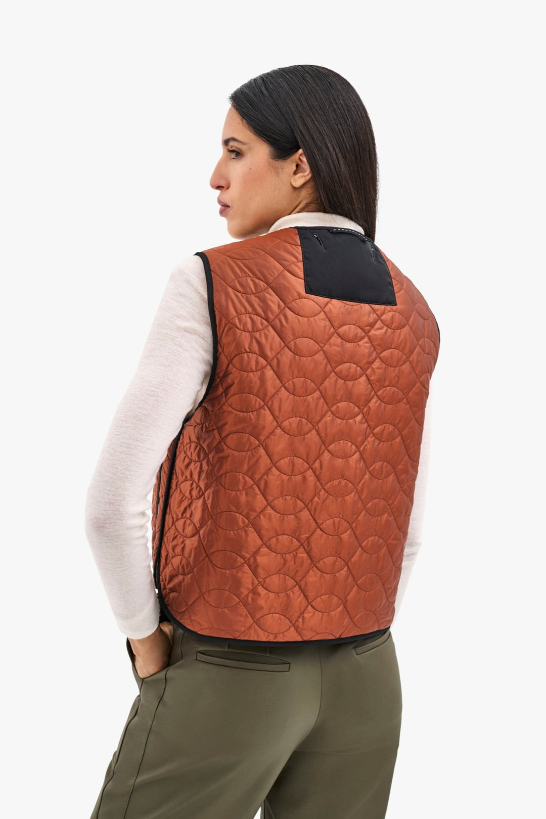 Utility Quilt Vest - Ivory / Amber