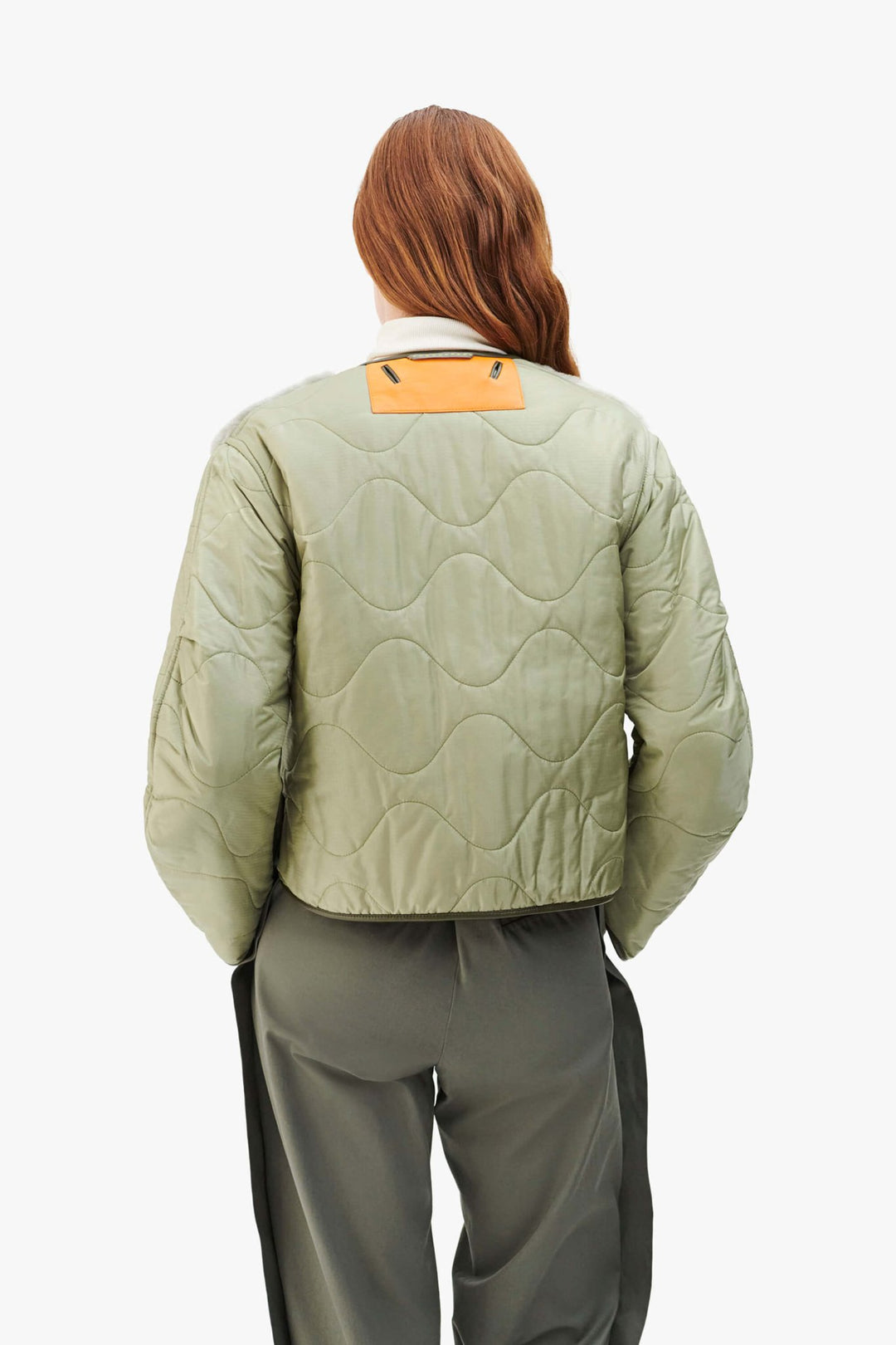 Aviator Shearling Jacket - Dark Olive / Pale Jade