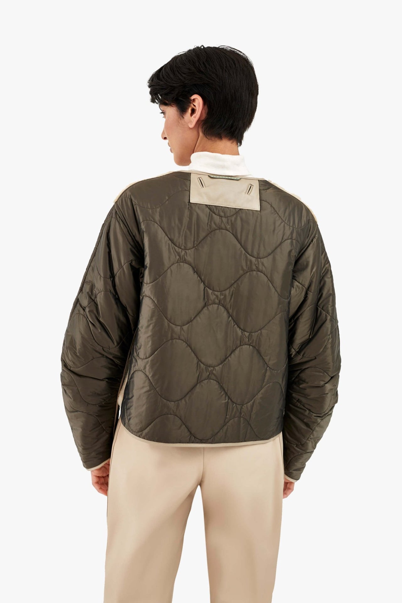 Aviator Shearling Jacket - Taupe / Blush