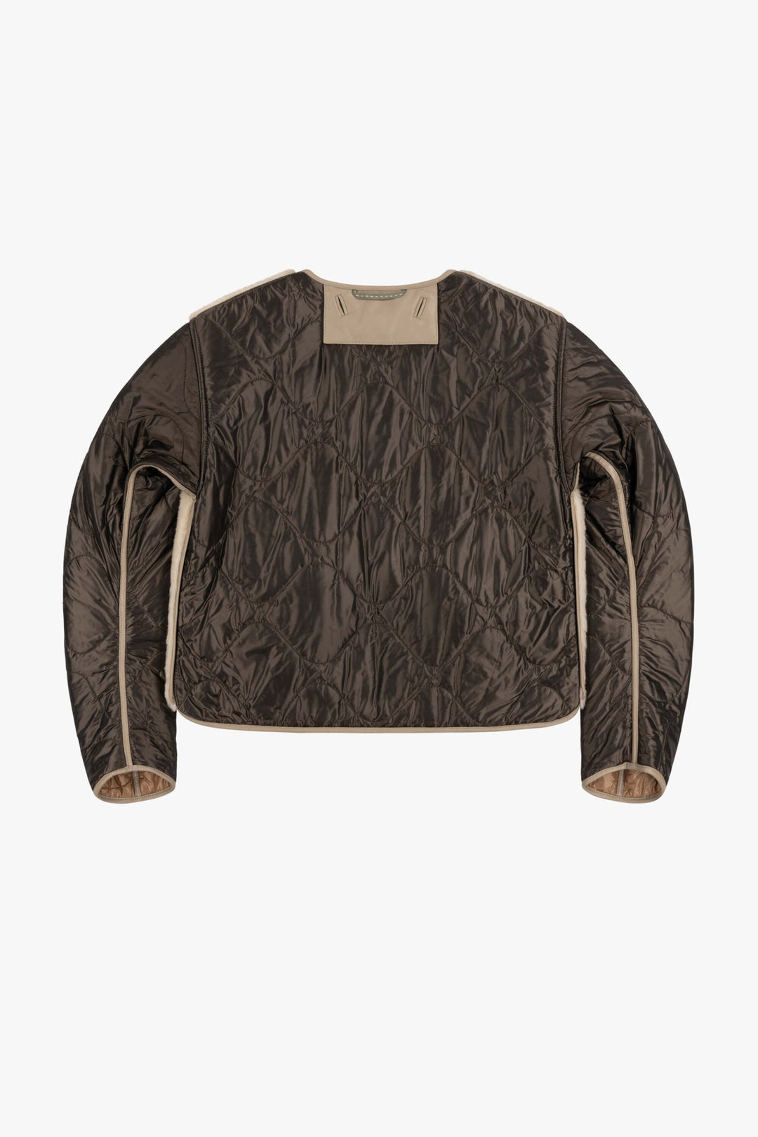 Aviator Shearling Jacket - Taupe / Blush