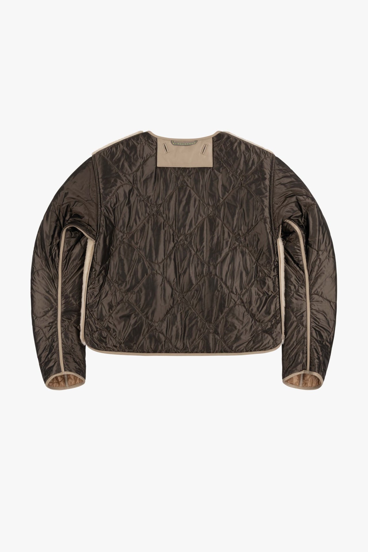 Aviator Shearling Jacket - Taupe / Blush