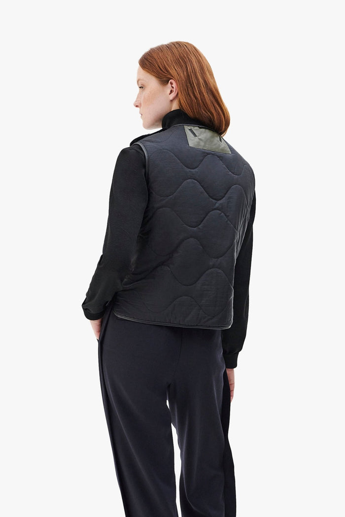 Aviator Shearling Vest - Black / Black