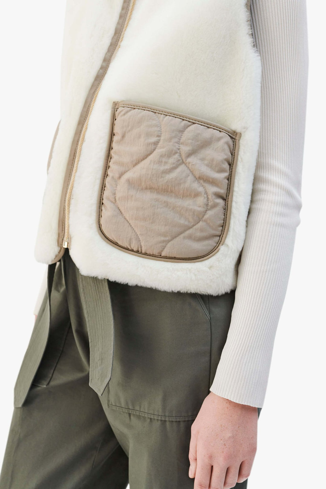 Aviator Shearling Vest - Ivory / Natural