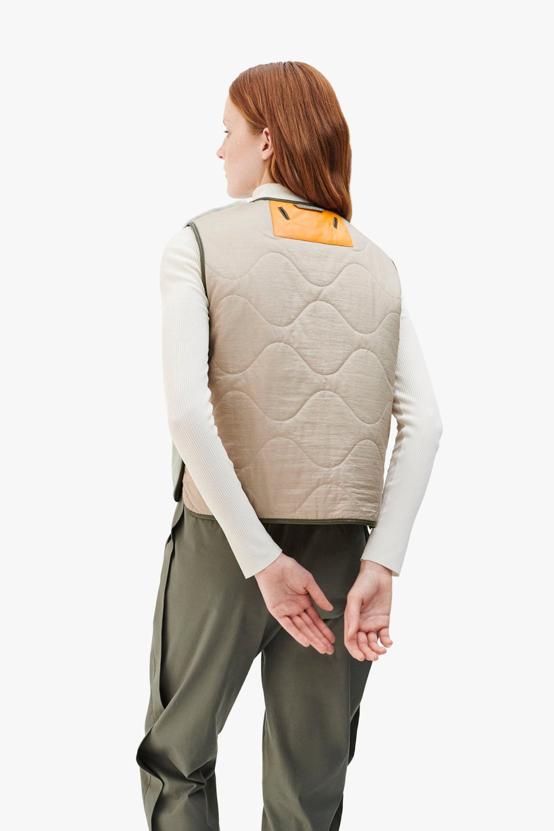 Aviator Shearling Vest - Dark Olive / Pale Jade